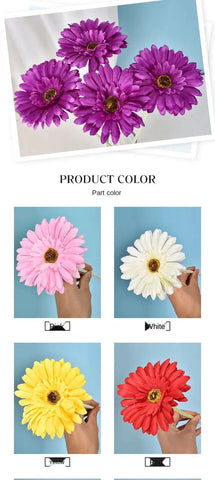 1 Bundle Silk Gerbera Wedding Home Decoration Artificial Flowers Home Decoration Sunflower Artificial Flowers - Ewkiki