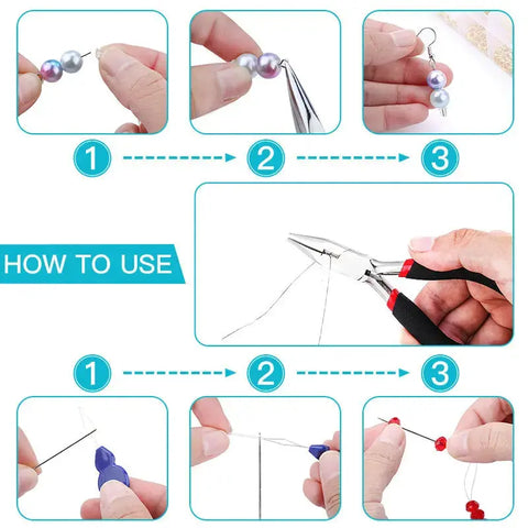 Jewelry Making Supplies Kit with Jewelry Tools, Jewelry Copper Wires Thread and Jewelry Findings for Jewelry Repair and Beading Ewkiki