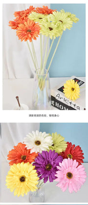 1 Bundle Silk Gerbera Wedding Home Decoration Artificial Flowers Home Decoration Sunflower Artificial Flowers - Ewkiki