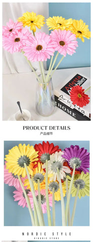 1 Bundle Silk Gerbera Wedding Home Decoration Artificial Flowers Home Decoration Sunflower Artificial Flowers - Ewkiki