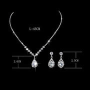 Fashion Crystal Bride Jewelry Set Rhinestone Silver-plated Wedding Dress Banquet Necklace Earring Set Ladies Gift Ewkiki