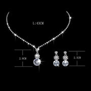 Fashion Crystal Bride Jewelry Set Rhinestone Silver-plated Wedding Dress Banquet Necklace Earring Set Ladies Gift Ewkiki