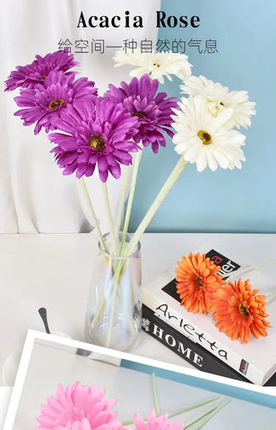 1 Bundle Silk Gerbera Wedding Home Decoration Artificial Flowers Home Decoration Sunflower Artificial Flowers - Ewkiki