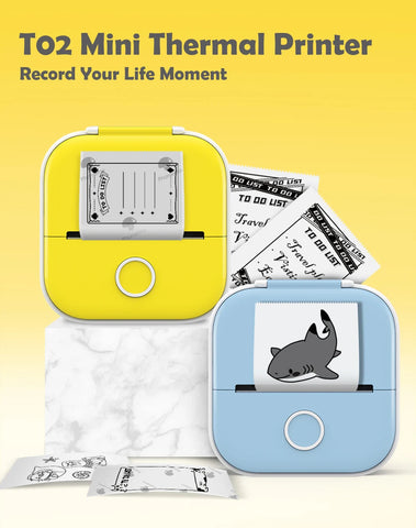 Phomemo T02 Pocket Printer Photo Journal Printing 53mm Sticker Labels Wireless Connection No-Ink Thermal Printing Long Battery Ewkiki