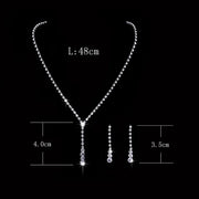 Fashion Crystal Bride Jewelry Set Rhinestone Silver-plated Wedding Dress Banquet Necklace Earring Set Ladies Gift Ewkiki