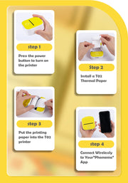 Phomemo T02 Pocket Printer Photo Journal Printing 53mm Sticker Labels Wireless Connection No-Ink Thermal Printing Long Battery Ewkiki