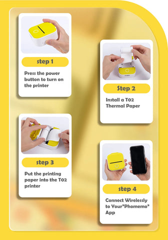 Phomemo T02 Pocket Printer Photo Journal Printing 53mm Sticker Labels Wireless Connection No-Ink Thermal Printing Long Battery Ewkiki