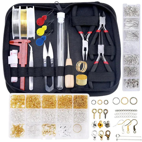Jewelry Making Supplies Kit with Jewelry Tools, Jewelry Copper Wires Thread and Jewelry Findings for Jewelry Repair and Beading Ewkiki