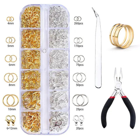 Jewelry Making Supplies Kit with Jewelry Tools, Jewelry Copper Wires Thread and Jewelry Findings for Jewelry Repair and Beading Ewkiki