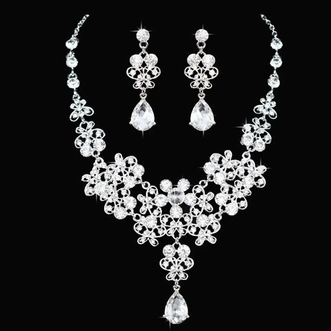 Luxury Bridal Jewelry Sets Women/Girl Gold Color Tiara/Crown Earrings Choker Necklace Bride Jewelry Set Ewkiki
