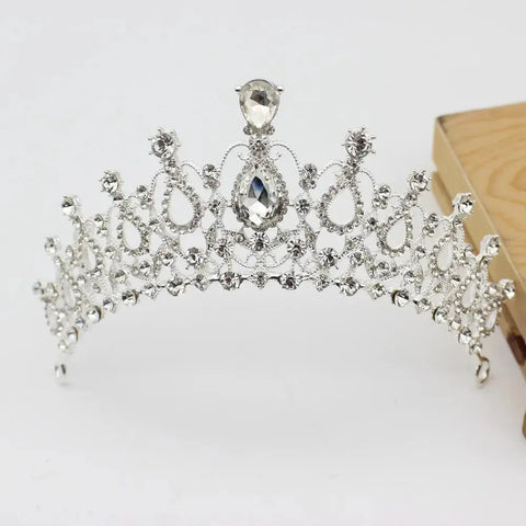 Luxury Bridal Jewelry Sets Women/Girl Gold Color Tiara/Crown Earrings Choker Necklace Bride Jewelry Set Ewkiki