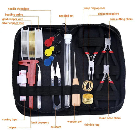 Jewelry Making Supplies Kit with Jewelry Tools, Jewelry Copper Wires Thread and Jewelry Findings for Jewelry Repair and Beading Ewkiki
