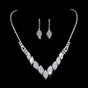 Fashion Crystal Bride Jewelry Set Rhinestone Silver-plated Wedding Dress Banquet Necklace Earring Set Ladies Gift Ewkiki