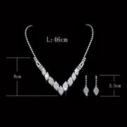 Fashion Crystal Bride Jewelry Set Rhinestone Silver-plated Wedding Dress Banquet Necklace Earring Set Ladies Gift Ewkiki