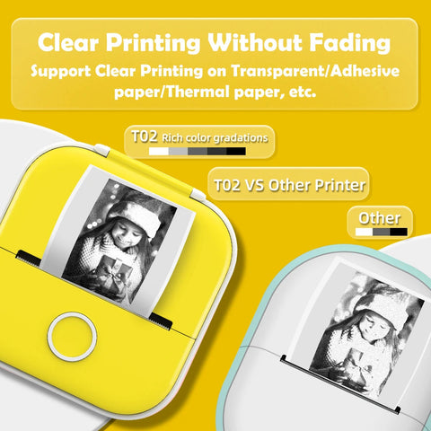 Phomemo T02 Pocket Printer Photo Journal Printing 53mm Sticker Labels Wireless Connection No-Ink Thermal Printing Long Battery Ewkiki