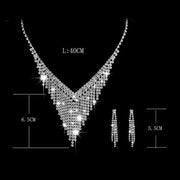 Fashion Crystal Bride Jewelry Set Rhinestone Silver-plated Wedding Dress Banquet Necklace Earring Set Ladies Gift Ewkiki