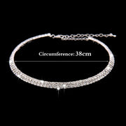 Fashion Crystal Bride Jewelry Set Rhinestone Silver-plated Wedding Dress Banquet Necklace Earring Set Ladies Gift Ewkiki