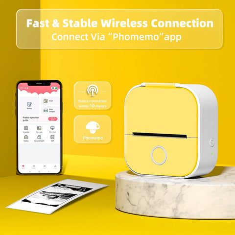 Phomemo T02 Pocket Printer Photo Journal Printing 53mm Sticker Labels Wireless Connection No-Ink Thermal Printing Long Battery Ewkiki