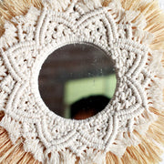 Boho Home Decoration Straw Hand-woven Mirror Wall Decoration Home Decoration Mirrors Bedroom  Macrame Wall Hanging - Ewkiki