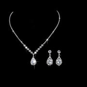 Fashion Crystal Bride Jewelry Set Rhinestone Silver-plated Wedding Dress Banquet Necklace Earring Set Ladies Gift Ewkiki