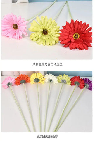 1 Bundle Silk Gerbera Wedding Home Decoration Artificial Flowers Home Decoration Sunflower Artificial Flowers - Ewkiki