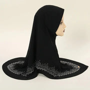 Luxury Ramadan Diamonds Chiffon Hijab Instant Hijab Women Muslim Scarf With Rhinestone Heavy Quality Headscarf Wraps Party Hijab Ewkiki