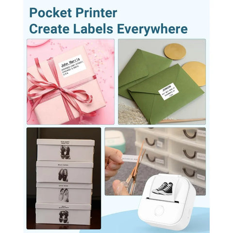 Phomemo T02 Wireless Pocket Thermal Printer Portable Mini Wirelessly BT Connect 203dpi Photo Label Memo List Printing Clearly Ewkiki