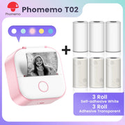 Phomemo T02 Pocket Printer Mini Portable Label Maker Self-adhesive Sticker mini impresora portatil impresora etiqueta adhesivas Ewkiki