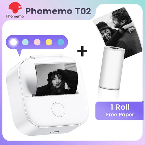 Phomemo T02 Pocket Printer Mini Portable Label Maker Self-adhesive Sticker mini impresora portatil impresora etiqueta adhesivas Ewkiki