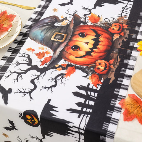 Halloween Table Runner Halloween Party Decoration Kids Favors Spooky Pumpkin Ghost Table Runner Trick or Treat Party Supplies