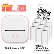 T02 Mini Thermal Printer Phomemo T02 Sticker Maker Machine Portable Bluetooth Pocket Printer Study Supplies for Photos Notes Ewkiki