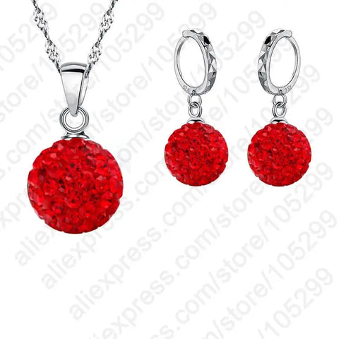 Jewelry High Quality Factory Price Fashion Wholesale Austrial Crystal Colorful 925 Sterling Silver Color Necklace&Earring Sets Ewkiki
