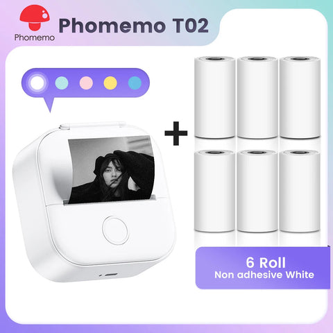 Phomemo T02 Pocket Printer Mini Portable Label Maker Self-adhesive Sticker mini impresora portatil impresora etiqueta adhesivas Ewkiki