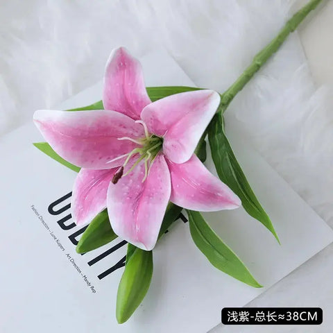 Artificial Lily Flower Wedding Home Decoration Fake Flowers High Quality Luxury Home Decoration Flower Arrangement Wedding - Ewkiki