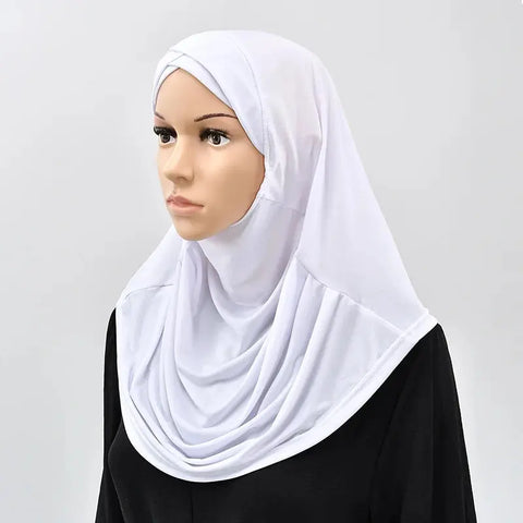 Crossed Forehead Muslim Instant Hijab Women Cotton Hijab Solid Color Crinkle Turban Soft Cotton Hemp Hijab Underscarf Cover Chin Ewkiki