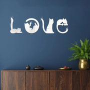 3D LOVE Cat Mirror Wall Sticker Acrylic Paste Home Decoration Cats Wallpaper Bathroom Bedroom Living Door Modern Home Decoration Ewkiki
