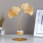 1P CNordic Golden Ginkgo Leaf Candlestick Luxury Living Room Home Decoration Wedding Party Home Decoration Candlestick - Ewkiki