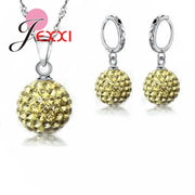 Jewelry High Quality Factory Price Fashion Wholesale Austrial Crystal Colorful 925 Sterling Silver Color Necklace&Earring Sets Ewkiki