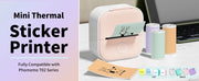 T02 Portable Printer Phomemo Mini Sticker Printer Self-adhesive Labels Inkless Sticker Printer for Journal, Notes, Photo, DIY Ewkiki