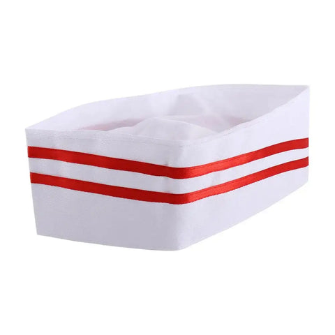 Kitchen Forward Cap Boat Shape Headwear Chef Hat Flat Breathable Cook Cap White Oil-Proof Catering Waiter Hat Cafe