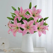 Artificial Lily Flower Wedding Home Decoration Fake Flowers High Quality Luxury Home Decoration Flower Arrangement Wedding - Ewkiki