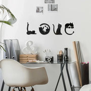 3D LOVE Cat Mirror Wall Sticker Acrylic Paste Home Decoration Cats Wallpaper Bathroom Bedroom Living Door Modern Home Decoration Ewkiki