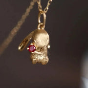 Cute and Exquisite Rabbit Jewelry Sets New in Fun Matte Ancient Gold Craft Earrings for Women Ring Necklace Gifts to Girlfriend Ewkiki