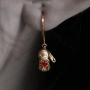 Cute and Exquisite Rabbit Jewelry Sets New in Fun Matte Ancient Gold Craft Earrings for Women Ring Necklace Gifts to Girlfriend Ewkiki
