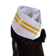 Kitchen Forward Cap Boat Shape Headwear Chef Hat Breathable Flat Cook Cap Oil-Proof White Hotel Chef Hat Men&Women