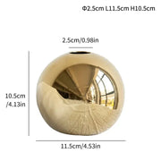 Plating Golden Ball Ceramic Vase Ornaments Crafts Art Hydroponic VasesFlower Pot  Home Decoration Ornament Gift Home Decoration - Ewkiki