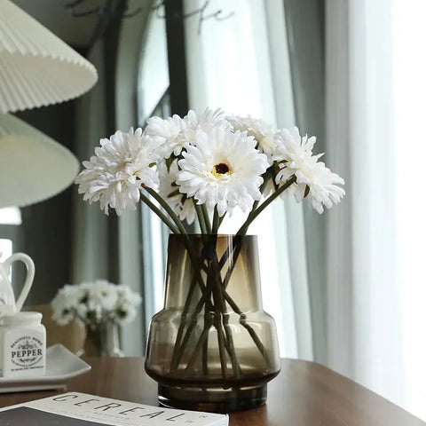 5/10PC Artificial Silk Gerbera Home Decoration Flower Heads Daisy for Wedding Holding Simulation Flowers Garden Home Decoration - Ewkiki