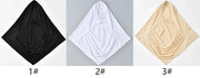 Crossed Forehead Muslim Instant Hijab Women Cotton Hijab Solid Color Crinkle Turban Soft Cotton Hemp Hijab Underscarf Cover Chin Ewkiki