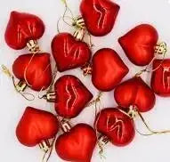 12PCS Love Christmas Tree Pendant Christmas Peach Heart Electroplated Ball Party Wedding Home Decoration Pendant Home Decoration - Ewkiki