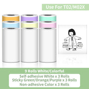T02 Portable Printer Phomemo Mini Sticker Printer Self-adhesive Labels Inkless Sticker Printer for Journal, Notes, Photo, DIY Ewkiki